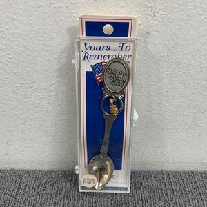 Grand Ole Opry Souvenir Spoon Genuine Pewter Guitar Charm Tennessee FORT USA